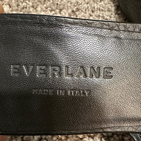 Everlane Boss Mules Black Textured Leather Size 11  Pre-Owned Designer Slip-On - Picture 4 of 8